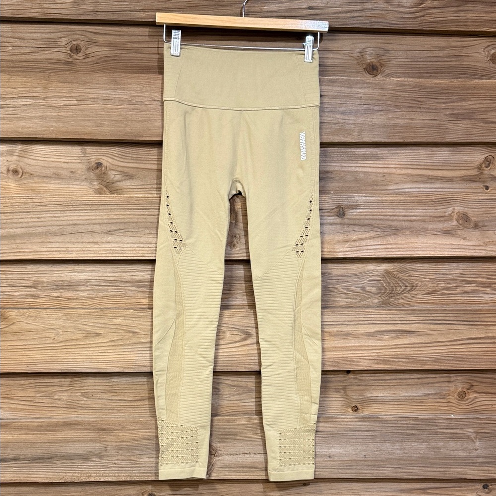 Gymshark Beige Leggings with Perforated Design